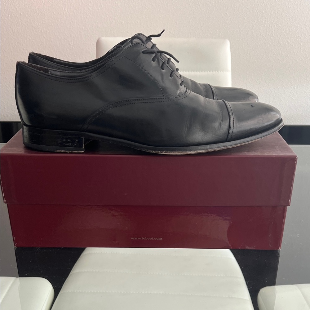 To Boot Black Leather Oxfords